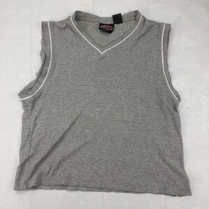 Steelhead Skate Sleeveless Sweater Vest Men's M Gray V-Neck Y2K